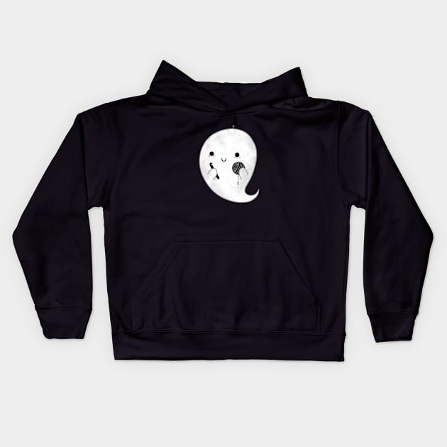 Spoopy Crocheting Ghost Kids Hoodie by HELLOhappy